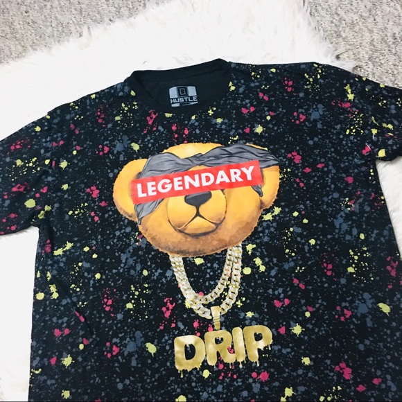 Hustle Shirt Black Legendary Pick Paint Splash 2XL - Picture 3 of 11